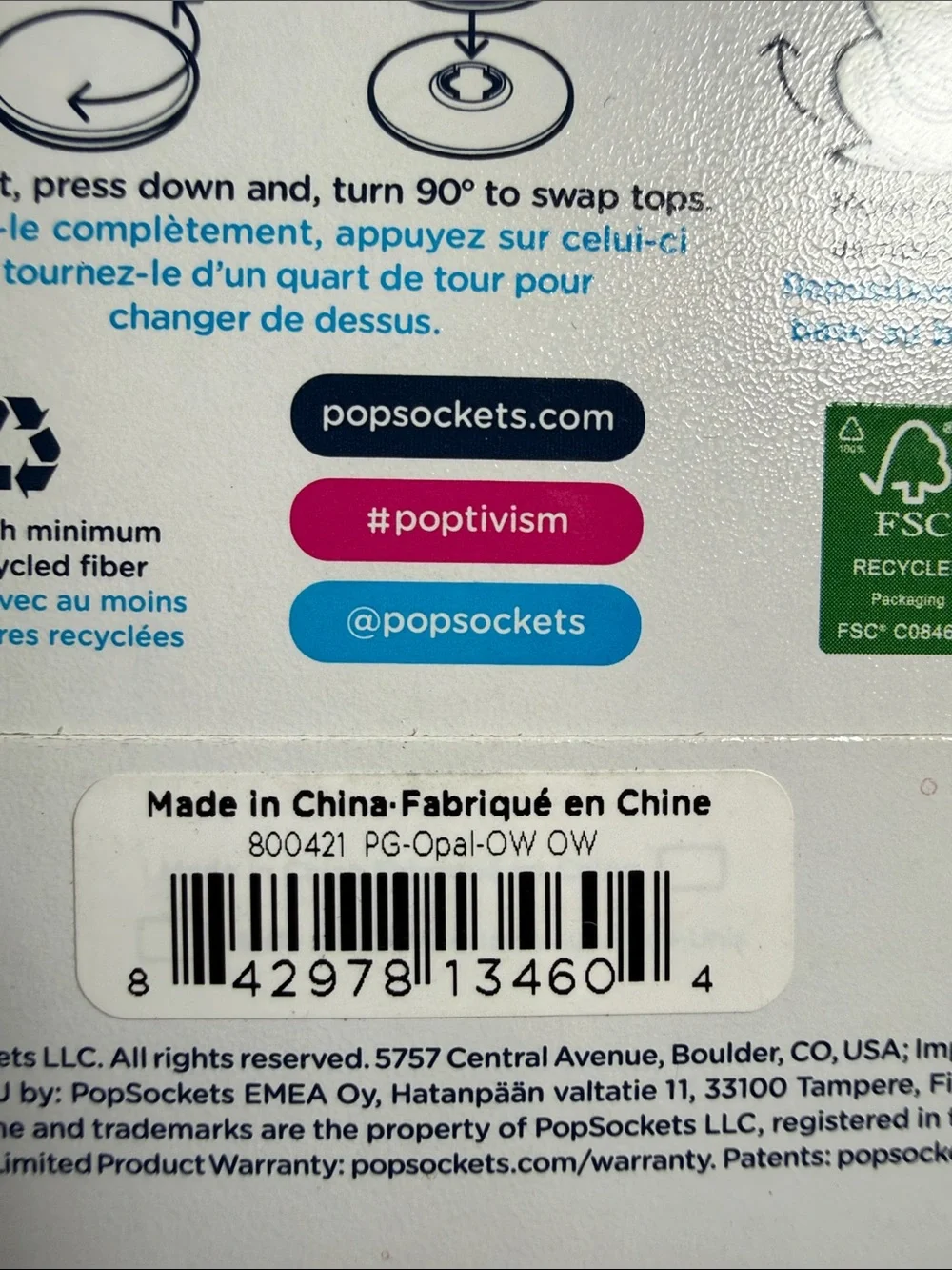 New Popsocket Adhesive Phone Grip, Holder, Phone Stand, fun opal